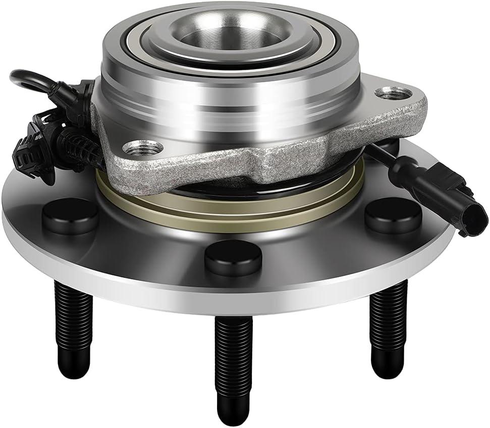 ECCPP 515096 Front Wheel Hub Bearing Assembly for Chevy Avalanche, Silverado, Suburban, Tahoe, Cadillac Escalade, GMC Yukon Sierra 1500 4X4 4WD 6 Lug Left Or Right W/ABS