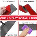 Vinyl Wall Base Baseboard Molding Trim 6" Flexible Self Adhesive Rubber Wall Base Moulding Trim Peel and Stick Design, 6 Inch x 60 Feet, Dark Gray Wood