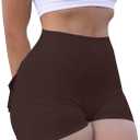 Avanova Scrunch Butt Lifting Shorts for Women Sexy Booty Workout Yoga Gym Shorts Brown Medium (Brown, M)