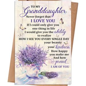 4 x Granddaughter Birthday Card, Birthday Card Gifts for Granddaughter from Grandparents, Granddaughter Birthday Gift Adult