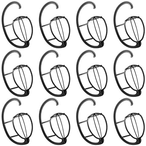 MANCHAP 12 Pack 15 Inch Black Wig Hanger, Plastic Hanging Wig Head Stand for Multiple Wigs and Hats