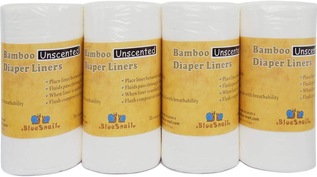 Rayon Unscent Diaper Liners- Fragance Free and Chlorine Free(4PK) 400 Count by BlueSnailWhite
