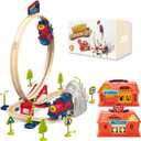Train Toys for Toddlers 3-5 | Electric Train Set for Kids - Toy Train, Railway Station with Loop, Bridge & Signs - Montessori Educational Fun Trains Toy for Boys Girls Birthday Gift
