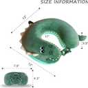 Sexysamba Cartoon Headrest & Neck Pillow for Kids Boys & Girls, Teens, Travel Accessories for Airplane, Car, Recline, Memory Foam Cute Travel Pillow with Sleep Eye Mask - Dinosaur