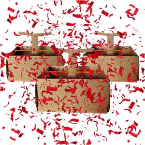2 x Razzle-Dazzle, Confetti Explosion Gift Box Insert 3pk Gold (DIY). Show Them How Much You Cherish Them With Our Exploding Surprise Confetti Add-On. (Red: 3 Pack)