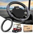 10L0L 13 Inch Golf Cart Steering Wheel Covers for EZGO TXT&RXV, Upgraded Microfiber Anti-Slip Steering Wheel Cover with Pu Leather