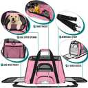 PetAmi Airline Approved Pet Carrier for Cat, Soft Sided Dog Carrier for Small Dogs, Cat Travel Supplies Accessories for Indoor Cats, Ventilated Pet Carrying Bag Medium Large Kitten Puppy, Small Pink