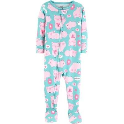 Simple Joys by Carter's girls Loose-Fit Flame Resistant Fleece Footed Pajamas, 24M