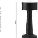 Elements 8.4 Inch Black LED Rechargeable Metal Lamp - Touch Control Desk Lamp with 3 Light Colors, Stepless Dimming, 1200mAh Battery, USB-C Charging, Perfect for Home Office, Bedroom, Living Room