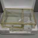 Vintage Gold Makeup Organizer - Glass Makeup Organizer Countertop Organizer for Make-Up Brushes Vanity, Tabletop Organizer Display Case for Bathroom, Vanity, Drawers GJB002 (large)