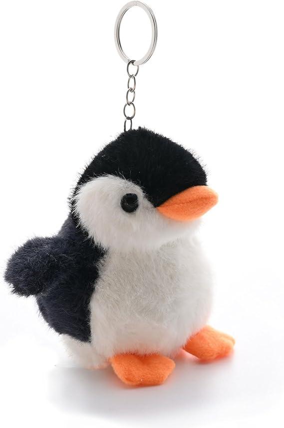 Men Women Cute Lovely Fluffy Plush Lover Penguin Keychain Keyring Handbag Backpack Car Key Ring Pendant, 8 pcs