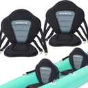 WOOWAVE Kayak Seat Padded Deluxe Paddleboard Seats Adjustable Boat Seat Cushioned Fishing Seat High Back Comfortable Backrest Support for Universal Sit (2 Pack Black/Gray)