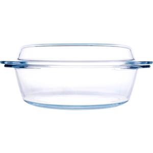 Round Tempered Glass Casserole Dish with Lid, Glass Casserole Baking Dish for Oven, Freezer and Dishwasher Safe - 2.5QT