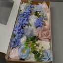 Artificial Flowers Combo Box, 39PCS Fake Flowers, Silk Flower Mix with Wire Stem, DIY Wedding Bridal Bouquet for Arrangement, Shower Party Home Dcor, Soft Pastel Mix