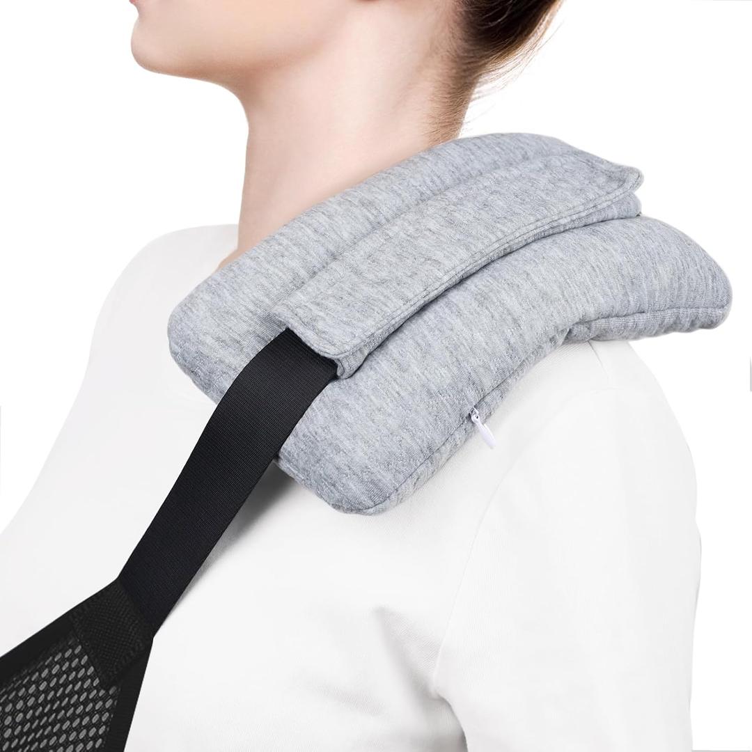 Upgrade Neck Pad Strap Cushion Pillow for Arm Sling Comfort Shoulder Support Pad,Pacemaker Pillow Chemo Port Pillows for Mastectomy,Open Heart Surgery Recovery Gifts Post Surgery(Light Gray)