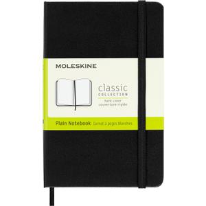 Moleskine Classic Notebook, Hard Cover, Pocket (3.5" x 5.5") Plain/Blank, Black, 192 Pages