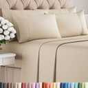 King 6 Piece Sheet Set - Comfy Breathable & Cooling - Ultra Soft Hotel Luxury Bedding Set with 8-16 Inch Deep Pockets - 1 Flat & 1 Fitted Sheet & 4 Pillowcases - Cozy, Wrinkle Free & Easy Care - Wheat