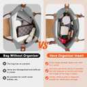 Felt Purse Organizer Insert for Longchamp Le Pliage M Handbag Insert (Light Grey, Medium)