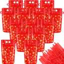 60 Sets Valentine's Day Drink Pouches with Straws 16 oz Heart Drink Pouches for Adults Alcohol Reusable Smoothie Juice Bags Reclosable Alcohol Bags for Valentines Wedding Birthday(Red)
