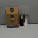 HOME EC Stainless Steel Salt and Pepper Grinder Set of 2 - Adjustable Ceramic Sea Salt Grinder & Pepper Grinder - Glass Salt and Pepper Shakers - Pepper Mill & Salt Mill W/Funnel - Black and White