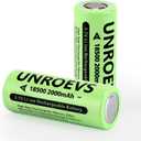 2 Packs 18500 Rechargeable Battery with Flat Top,3.7V 2000mAh INR 18500 High Capacity Li-ion Battery for Flashlights,Solar Garden Lights. (2, Flat Top)