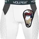 Youper Youth Elite Padded Baseball Sliding Shorts w/Soft Athletic Cup (Small)