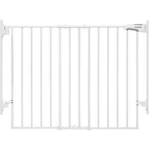 Babelio 27-45" No Bottom Bar Baby/Dog Gate with Easy Installation, 2-in-1 Auto Close Design, Suitable for The House, Stairs, and Doorways, Safety Pet Gates with Large Walk-Thru Door, White