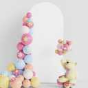 Putros Wedding Arch Cover 6FT White Spandex Fitted Round Top Chiara Backdrop Stand Covers for Wedding Birthday Party Decoration