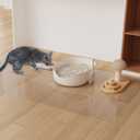 4'6' Crystal Transparent Floor Protector for Home, Water-Resistant Non-Stain Vinyl Area Rug for Art Studio, Plastic Easy Care Area Mat for Dining Room, Kitchen, Under High Chair