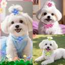 36PCS Dog Flower Collar and Hair Bows Set,Multi Color Cute Pet Collar Accessories and Head Floral Charms Tie for Small Puppy Cats Grooming Accessories