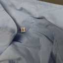 Mens Casual Long Sleeve Cotton Linen Shirts Button Down Solid Plain Roll-Up Sleeve Summer Beach Shirts (Large, Blue)