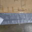 HDPE Outdoor Dining Table, Wood-Like Design Outdoor Table, All-Weather Patio Table with Umbrella Hole for Porch, Poolside, Gray (Grey)