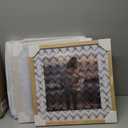 KINLINK 12x12 Picture Frames, Square Natural Wood Frames with Acrylic Plexiglass for Pictures 8x8 With Mat, Wall Mounting Display, Set of 4