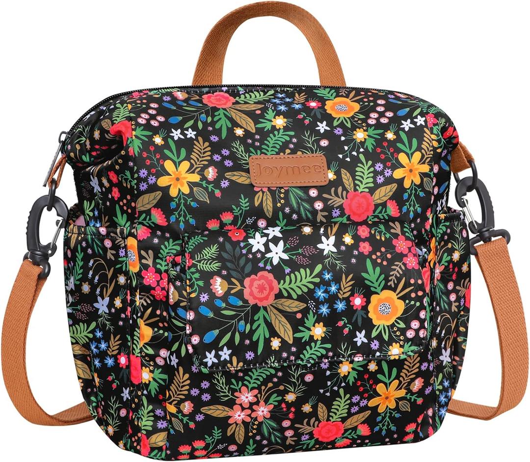 Joymee Lunch Bag Women Insulated Lunch Box with Adjustable Shoulder Strap Large Reusable Leakproof Spacious Cooler Tote for Women Men Adult with Bottle Holder and Side Pockets -08 Multi-Floral