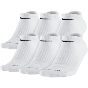 Nike Dry Fit Low Cut (6 Pairs) Unisex Athletic Socks (Large, White)