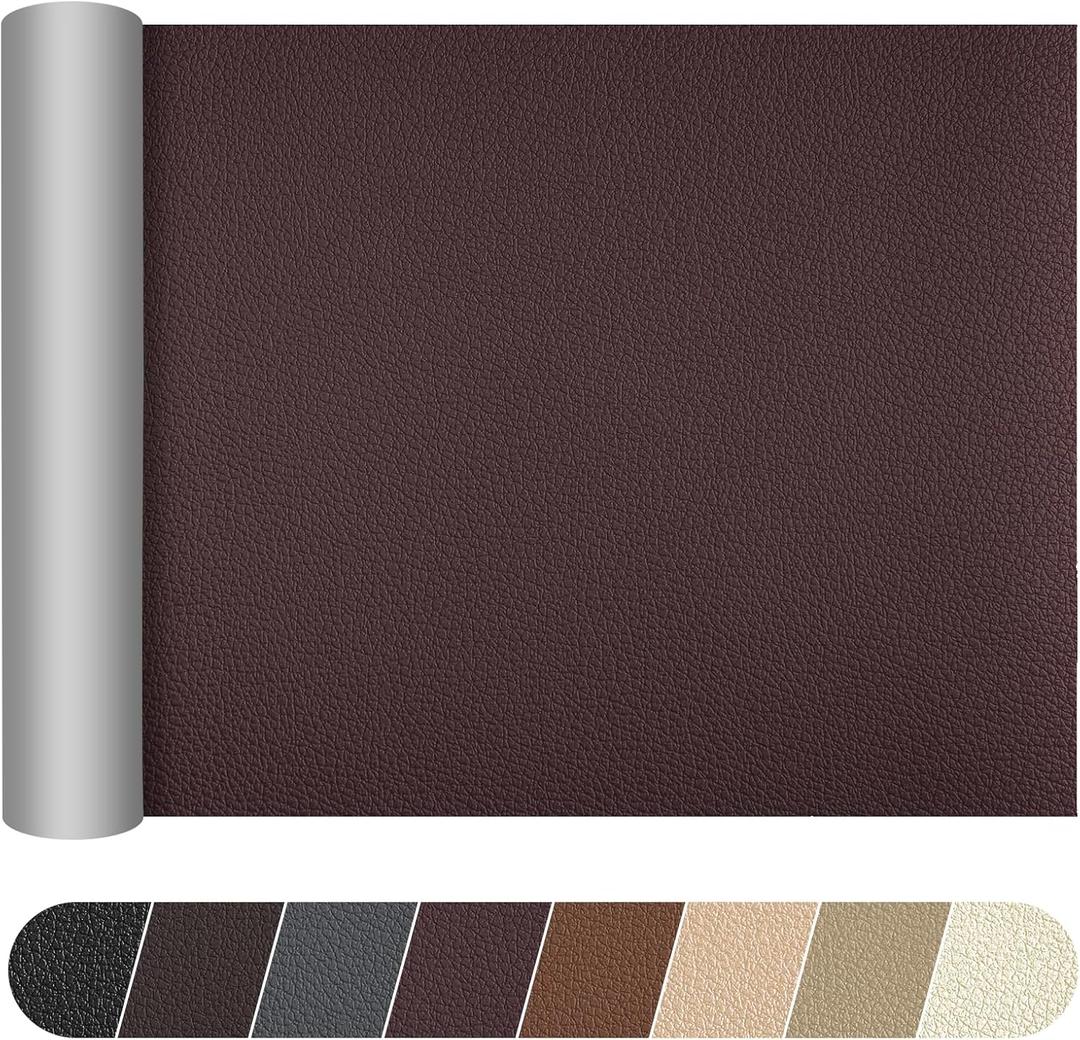 DXBULL Large Leather Repair Patch 35.4x78.7 inch Repair Tape Self-Adhesive for Furniture Sofas Car Seats Chair Couches Handbags Jackets Decorative Home Hotel Wall (Coffee)