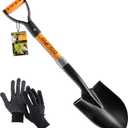 28 Inch Shovel for Digging, Heavy Duty Round Point Garden Shovel with D-Handle Fiberglass Handle, Portable Small Shovel for Gardening Landscaping Camping Snow Removal Beach Car Emergency Tool