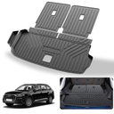 Cargo Mat & Backrest Mats Compatible with 2017-2024 2025 Audi Q7 - TPE All Weather Rear Cargo Liner Rear Trunk Liner Back Seat Cover Protector (2017-2024 Audi Q7)
