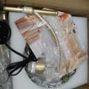 Ambimall Arc Floor Lamp with Remote and Stepless Dimmable Bulb, Colors Temperature & Brightness Adjustable, Gold Floor Lamps for Living RoomDeep Beige Shade & Gold Pole