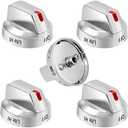 DG64-00473A Range Burner Control Dial Knob Range Oven Replacement Compatible with Samsung NX58J7750SS NX58F5700WS NX58K7850SS NX58M6850SS NX58H5600SS NX58H5650WS Gas Range (Silver 5 Pack)