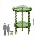 solaround Acrylic Side Table, Round End Table, Clear Bedside Table Nighstand for Living Room Bedroom (Green, Small, Acrylic)