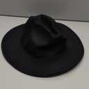 Wide Brim Fedora Hats for Women Men Two Tone Dress Hat Felt Panama Hat in Two Audlt Size (Large-X-Large, Black&blue)