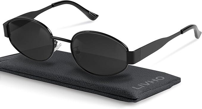 livho 2025 Trendy Oval Sunglasses - Stylish Polarized Shades for Everyday - Retro Metal Frames