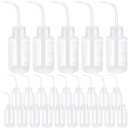 Maxdot 24 Pcs 5 oz Plastic Squeeze Bottles Bulk Transparent White Plant Watering Bottles with Narrow Mouth Scale Labels Tattoo for Safety Rinse Watering Tools, Plant Irrigation