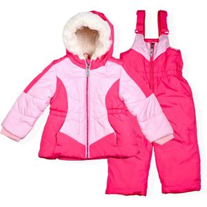 Arctic Quest Little Girls Bib Snow Pants and Ski Jacket Water-Resistant Snowsuit For Kids Winter Jacket For Girls (2T, Quartz)