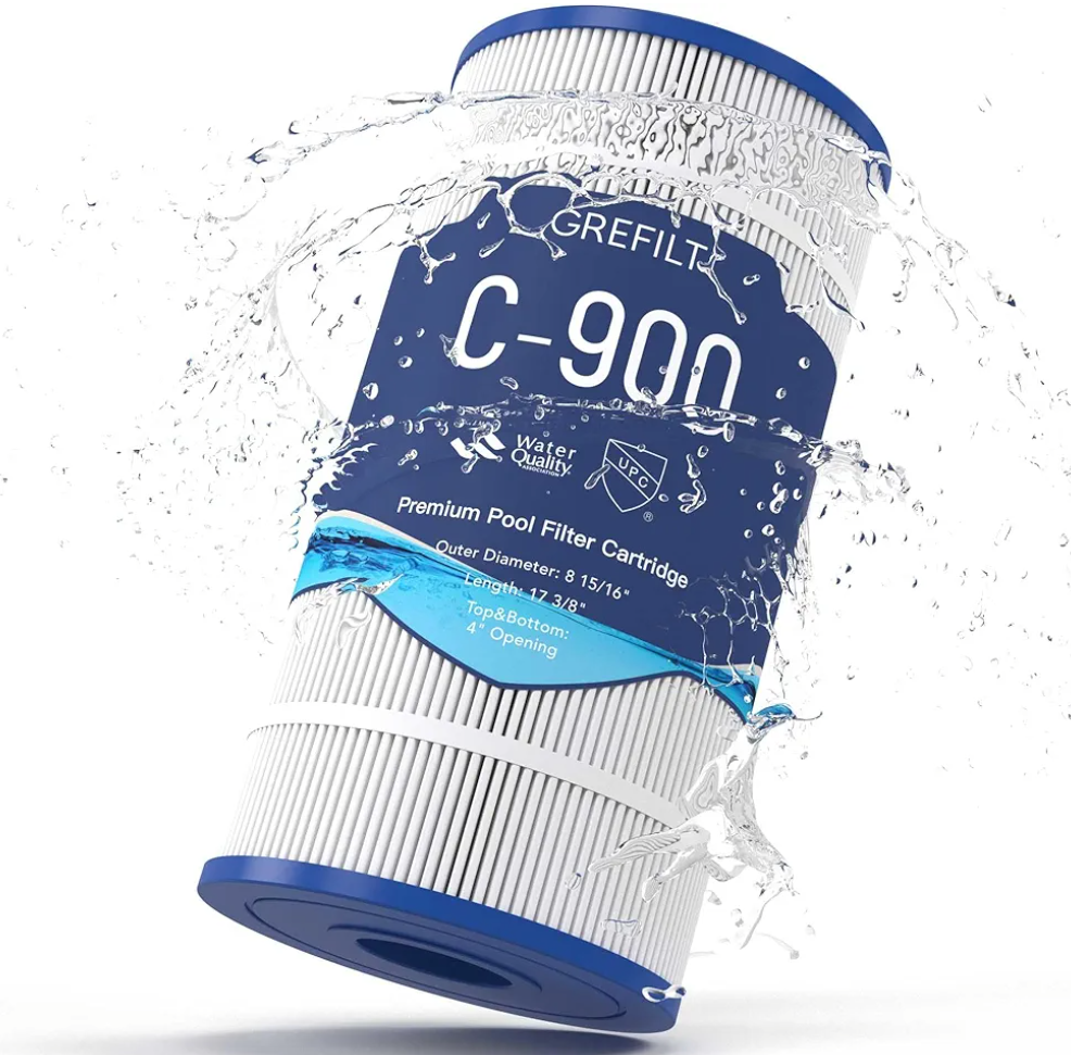 C900 Pool Filter Cartridge, Compatible with Hayward C900, CX900RE, Replaces Pleatco PA90, Unicel C-8409, Filbur FC-1292, Sta-Rite PXC95, 90 sq.ft, Size: 17 3/8" x 8 15/16"