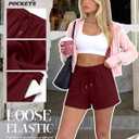 Neer 4 Pack Womens Sweat Shorts High Waist Athletic Shorts Summer Loose Elastic Drawstring Short Sweatpants with Pocket (M)