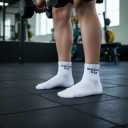 Gym Socks Men, Workout Socks Men, 5 Pairs Mens 9-12 Size, Cushioned Performance Athletic Thick Ankle/Quarter Length (White)