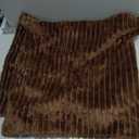 Simmore Decorative Christmas Throw Pillow Covers 18x18 Set of 2, Soft Natural Plush Flannel Double-Sided Fluffy Couch Pillow Covers for Sofa Living Room, Brown