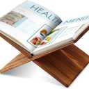 Geetery Book Stand Book Holder for Display Reading Textbook Holder Open Display Stand for Open and Closed, Cookbook, Magazines, Textbooks, Recipe(Dark Brown)
